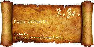 Kain Zsanett névjegykártya